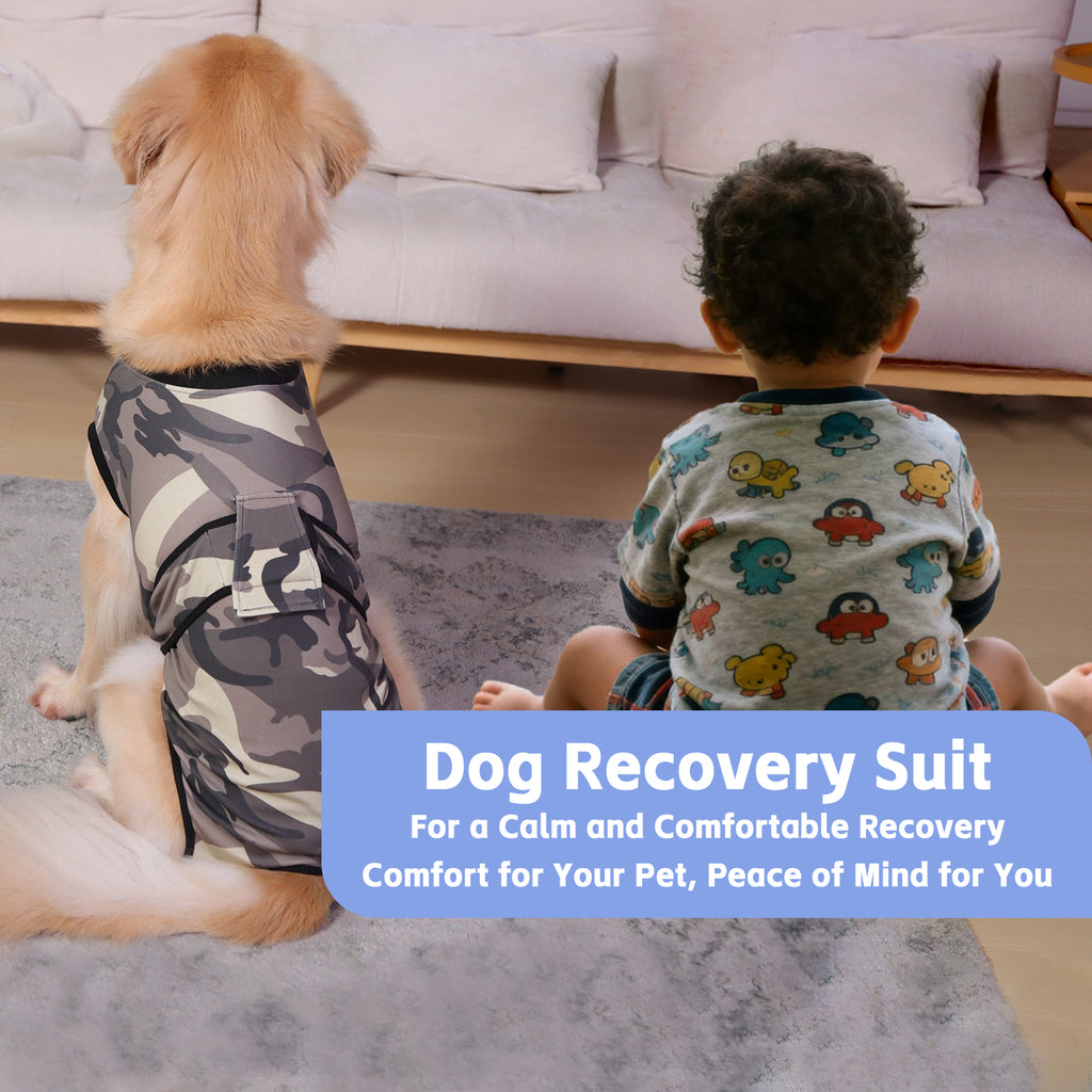 Dog Recovery Suit – Comfortable Post-Surgery Protection | Pet Glam CAMOUFLAGE