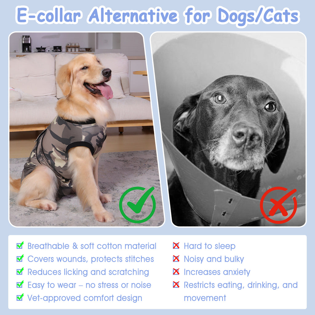 Dog Recovery Suit – Comfortable Post-Surgery Protection | Pet Glam CAMOUFLAGE
