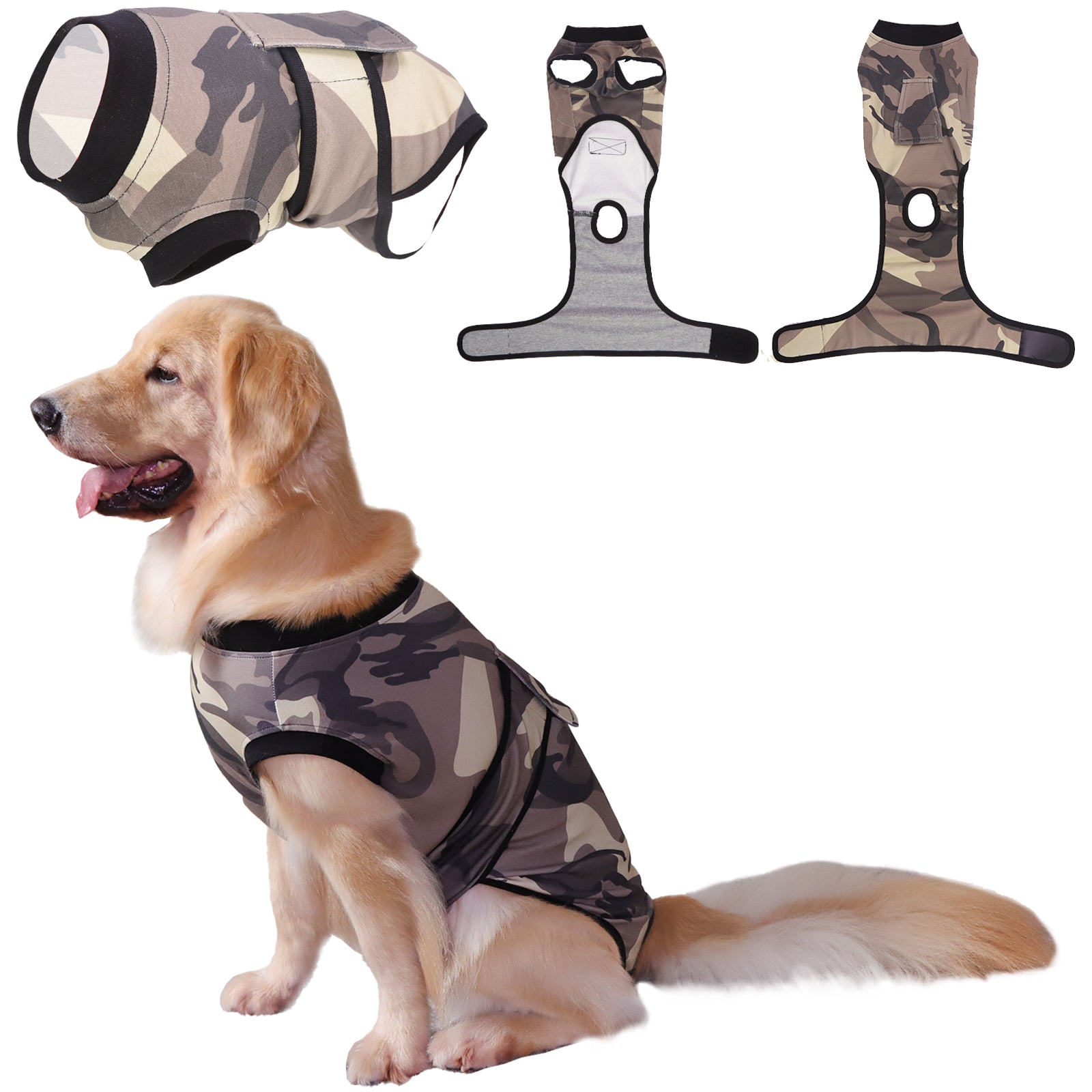 Dog Recovery Suit – Comfortable Post-Surgery Protection | Pet Glam CAMOUFLAGE